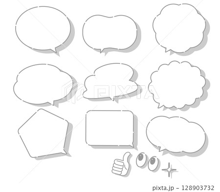 シンプルなふきだしセット 128903732