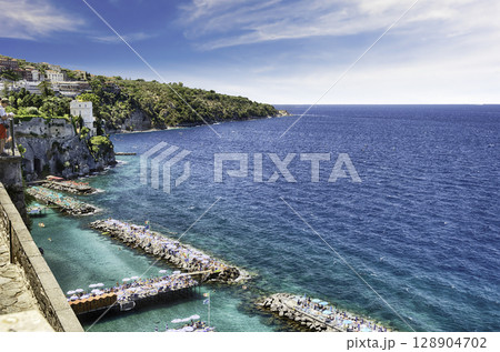 Scenic aerial view of Sorrento, Italy, during summertime Scenic aerial view of Sorrento, Italy, during summertime 128904702