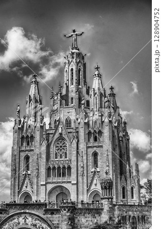 Church of the Sacred Heart, Tibidabo mountain, Barcelona, Catalonia, Spain 128904752