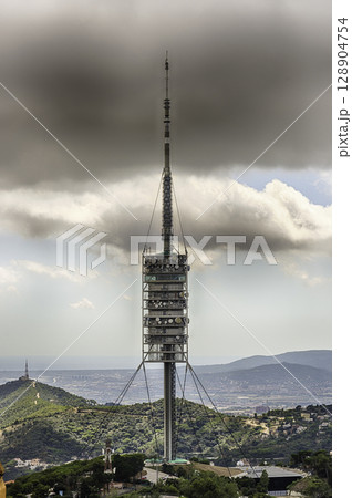 Collserola Tower on Tibidabo mountain, Barcelona, Catalonia, Spain 128904754
