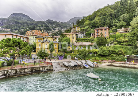 The picturesque village of Varenna over the Lake Como, Italy 128905067