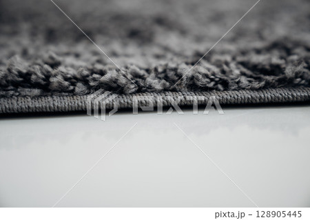 close-up. dark gray Interior pile carpet made of polypropylene.  128905445