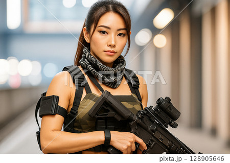 サバゲー女子のポートレート撮影 サバゲー女子のポートレート撮影 128905646