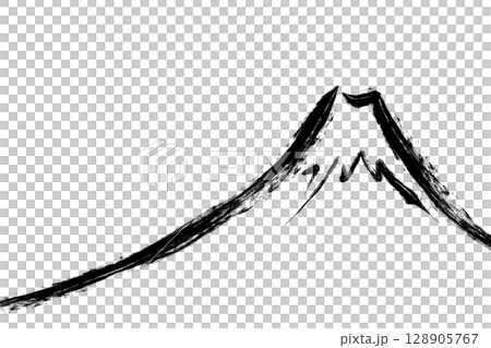 墨絵風富士山 128905767