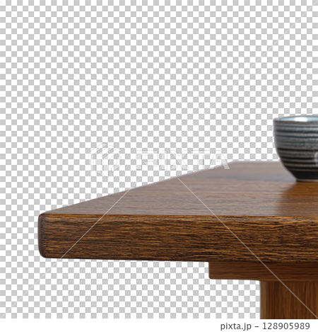 Wooden table with smooth surface is partially...のイラスト素材 [128905989] - PIXTA