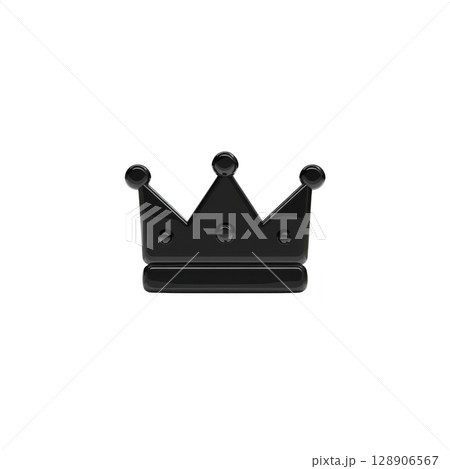Black crown icon with simple, minimalist design, featuring three rounded points. crown symbolizes royalty, power, and elegance, often used in logos and branding 128906567