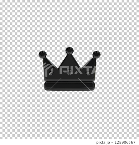 Black crown icon with simple, minimalist design, featuring three rounded points. crown symbolizes royalty, power, and elegance, often used in logos and branding 128906567