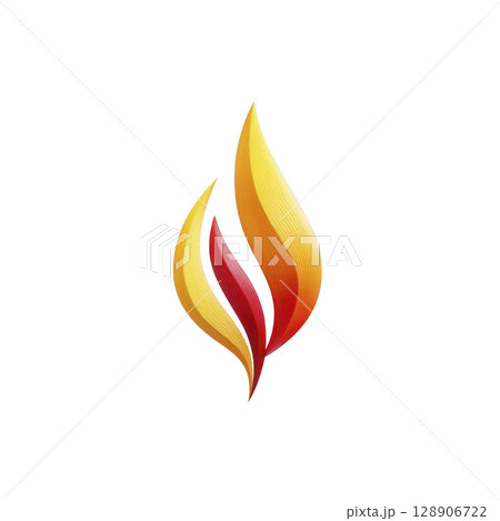 Stylized flame logo with vibrant red, orange, and yellow colors, symbolizing energy and warmth. design features smooth curves and gradient effect, creating dynamic and modern look 128906722