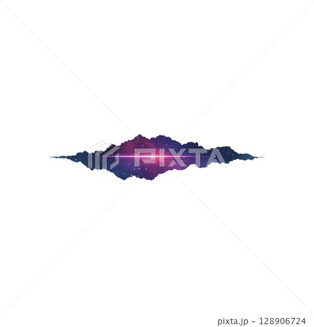 Vibrant, abstract soundwave design with cosmic theme, featuring blend of purple, pink, and blue hues against transparency background, evoking sense of mystery and wonder 128906724