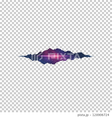 Vibrant, abstract soundwave design with cosmic theme, featuring blend of purple, pink, and blue hues against transparency background, evoking sense of mystery and wonder 128906724