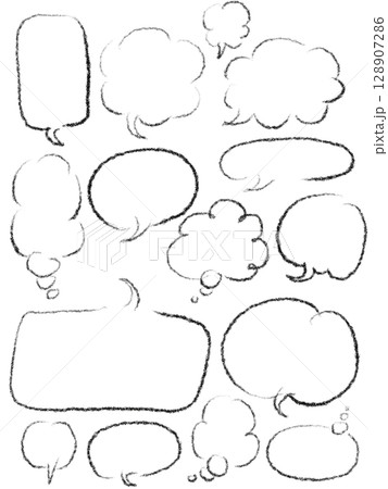 手書きのふきだしセット 128907286