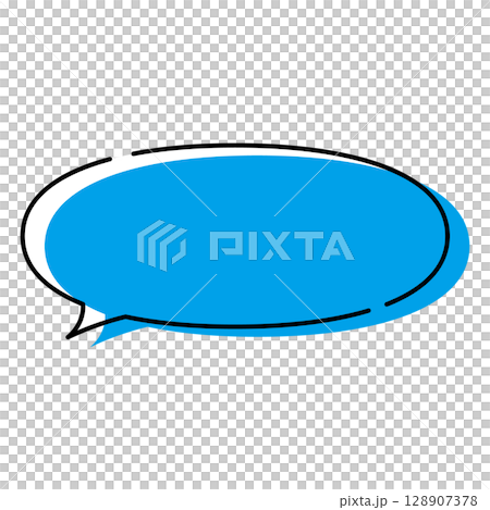 シンプルな吹き出しのイラスト 横長 楕円形 シンプルな吹き出しのイラスト 横長 楕円形 128907378