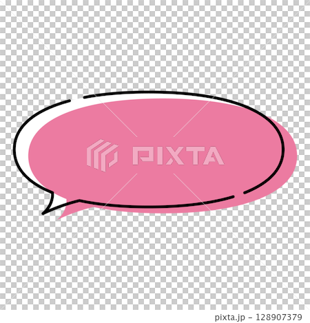 Simple speech bubble illustration, horizontal, oval 128907379