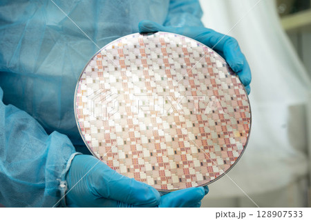 Silicon wafer for manufacturing semiconductor of integrated circuit. 128907533