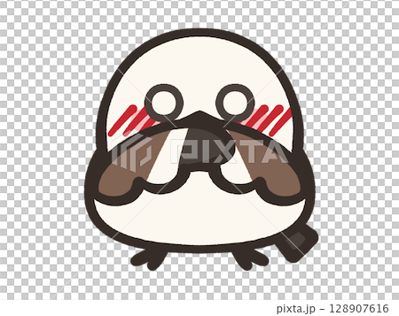 Illustration material of a shy and relaxed Shimaenaga Illustration material of a shy and relaxed Shimaenaga 128907616