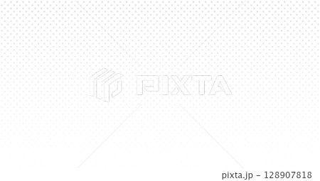 シンプルなグレーの水玉のテクスチャ - 細かいドット･ハーフトーンの背景やバナー - 1.91:1 128907818