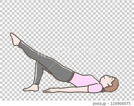 Illustration of a woman doing abdominal exercises Illustration of a woman doing abdominal exercises 128908075