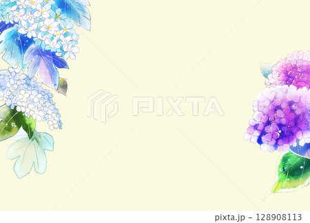 雨上がりの紫陽花 横 ハガキサイズ 雨上がりの紫陽花 横 ハガキサイズ 128908113