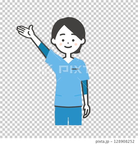 Illustration of a woman in a scrub 128908252