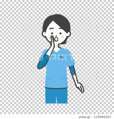 Illustration of a woman in a scrub Illustration of a woman in a scrub 128908263