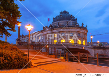Museum Island and TV Tower at dusk in Berlin Germany Museum Island and TV Tower at dusk in Berlin Germany 128908332