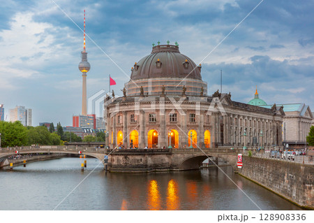 Museum Island and TV Tower view in Berlin Germany 128908336