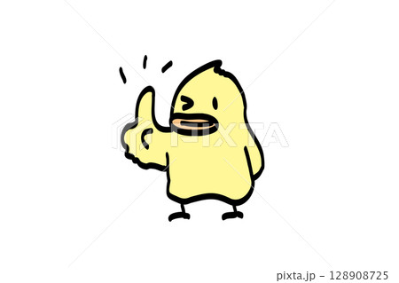 ワンポイントアドバイスをするゆるかわひよこ 128908725