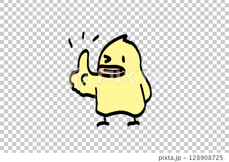 ワンポイントアドバイスをするゆるかわひよこ 128908725