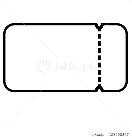 シンプルなクーポンとチケットの黒いシルエットイラスト 128908867