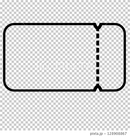 シンプルなクーポンとチケットの黒いシルエットイラスト 128908867
