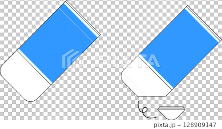 缺口藍色橡皮擦插圖集 128909147