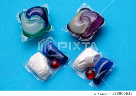 Colorful house appliances detergents 128909639