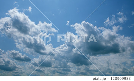 The Beautiful Cloudy Sky Displays a Variety of Dynamic and Fluffy Cloud Formations The Beautiful Cloudy Sky Displays a Variety of Dynamic and Fluffy Cloud Formations 128909988