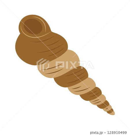cartoon seashell, flat style 128910499