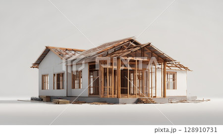 建設途中の一軒家 建設途中の一軒家 128910731
