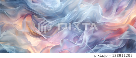 Wavy Ethereal Background with Soft Pastel Hues background - Ai Generated 128911295