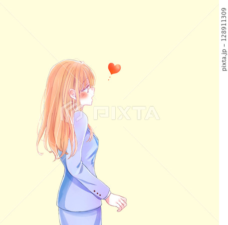 恋する女性会社員　ニーショット 128911309