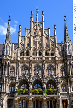 New Town Hall, Neues Rathaus, city government building on Marienplatz square in central Munich in Bavaria, Germany 128912713