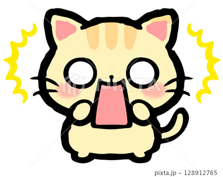 かわいい猫の落書き風イラスト素材 128912765
