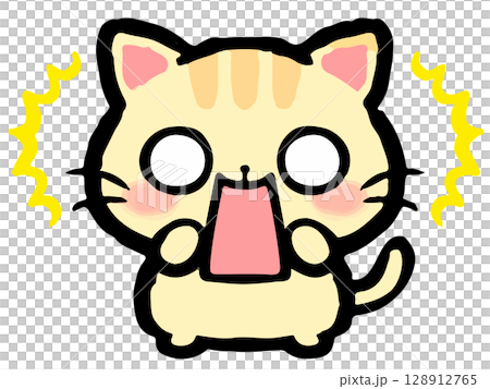 かわいい猫の落書き風イラスト素材 128912765