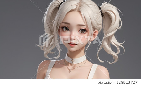 ツインテール美少女イラスト 128913727