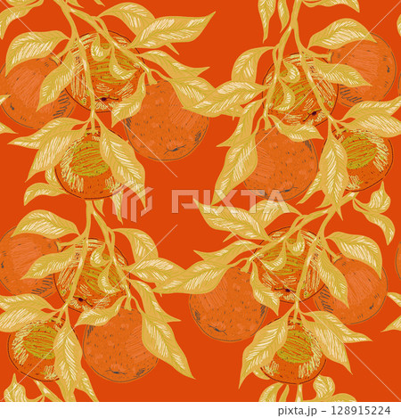 seamless pattern with leaves 128915224