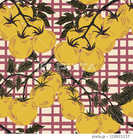 seamless pattern with bananas, leaves and berries seamless pattern with bananas, leaves and berries 128915237