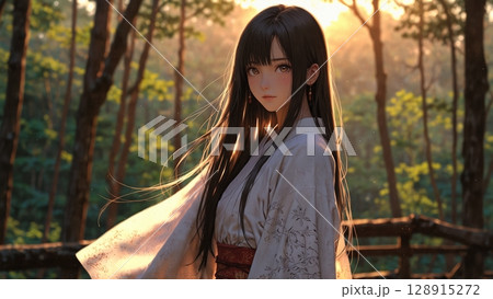 美しい巫女の美女 128915272