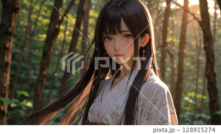 美しい巫女の美女 128915274