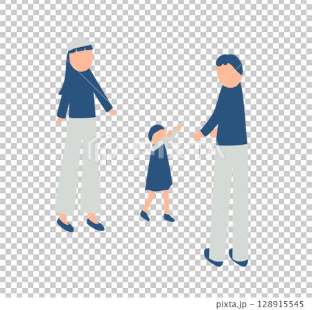 秋を過ごす家族のイラスト 128915545