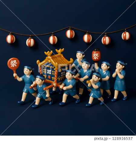 夜祭イメージ　日本の伝統 128916537