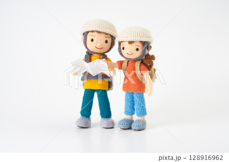 あみぐるみ人形　防災・避難訓練 128916962