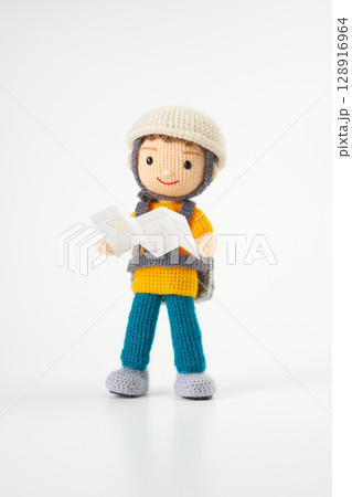 あみぐるみ人形　防災・避難訓練 128916964