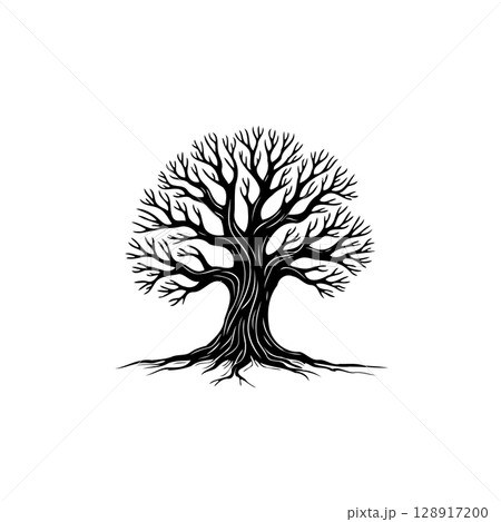 Silhouette Tree of Life Symbolizing Growth, Strength and Connection to Nature Silhouette Tree of Life Symbolizing Growth, Strength and Connection to Nature 128917200